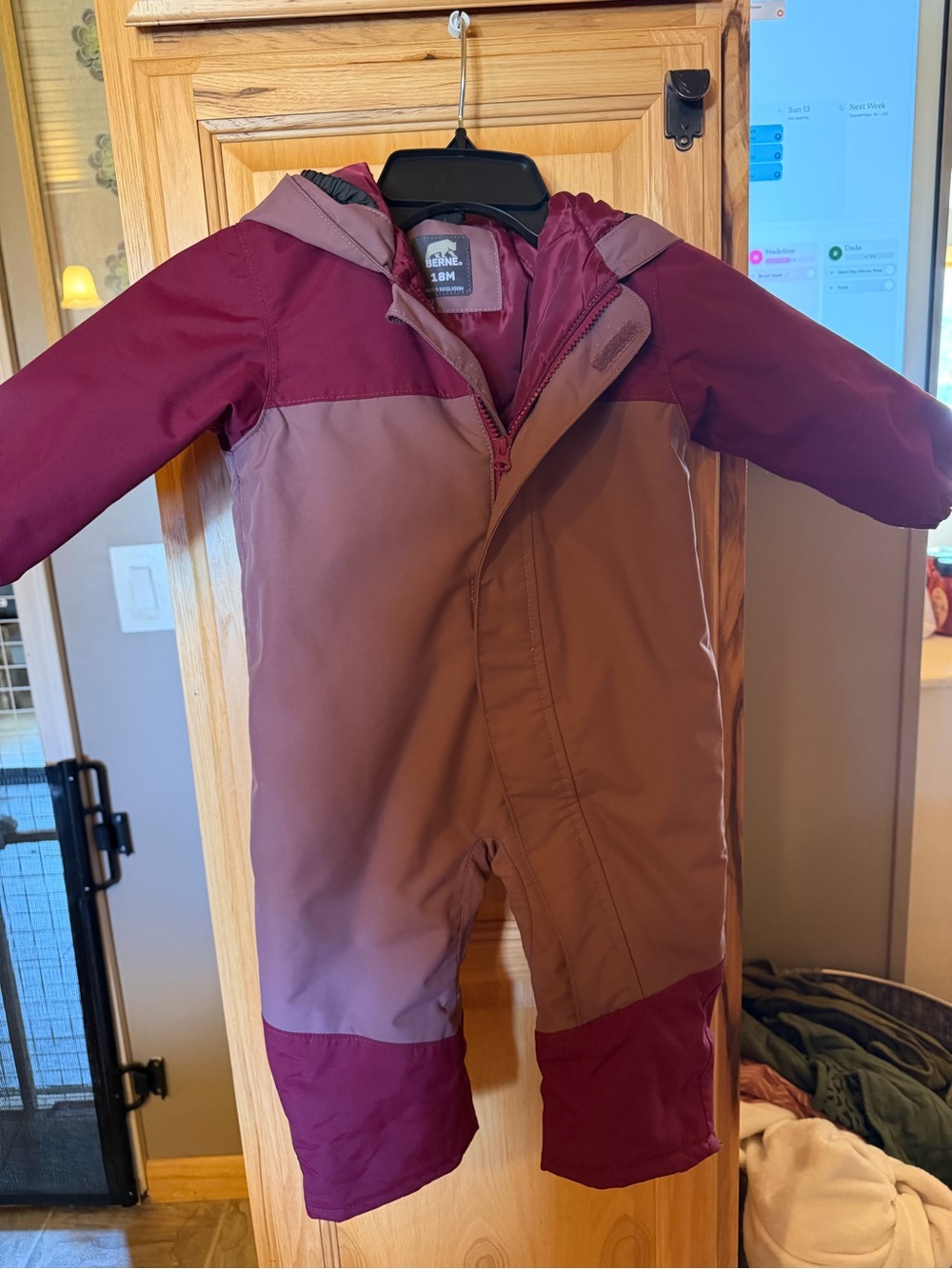 Berne Toddler Two-Tone Burgundy & Mauve Snowsuit